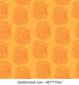 Vector floral background with hand made pattern. 