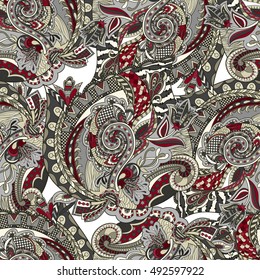 Vector floral background with hand made pattern. Doodles.