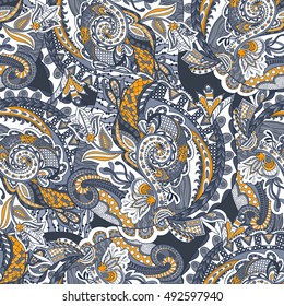 Vector floral background with hand made pattern. Doodles.