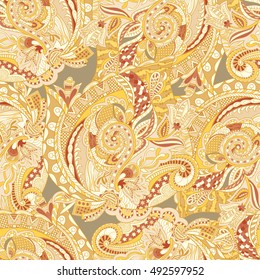 Vector floral background with hand made pattern. Doodles.
