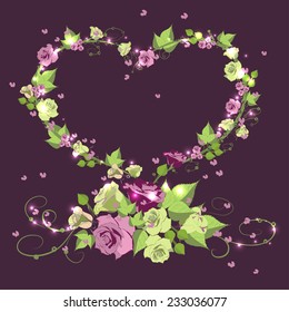 vector floral background with heart