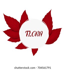 Vector floral background illustration with red leaves