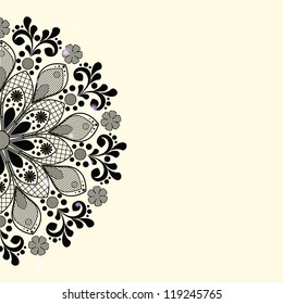 vector  floral  background with lace for design