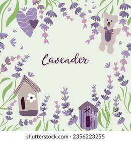 Vector floral background with  Lavender flowers .