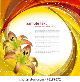 Vector floral background with lilies