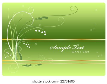 vector floral background with lily of the valley