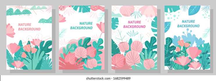 Vector floral background, Nature background, banner, cover, templates, posters.