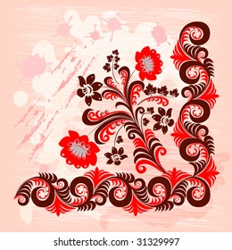 Vector floral background in pink.