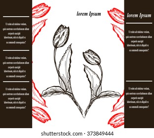 vector floral background with place for text.