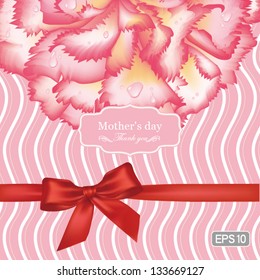 Vector Floral background with Place for your text. Abstract Classical congratulation card. With drops of carnations. Gift box ornament