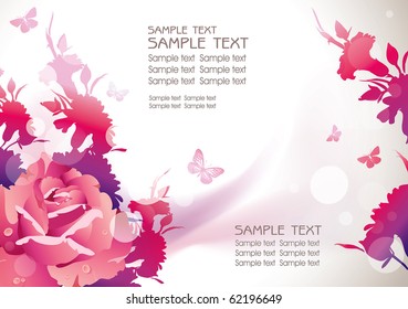 Vector Floral background with Place for your text. Abstract Classical congratulation card with rose.