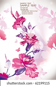 Vector Floral background with Place for your text. Abstract Classical congratulation card.