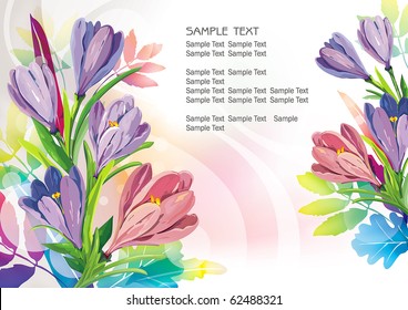 Vector Floral background with Place for your text. Abstract Classical congratulation card with flowers.