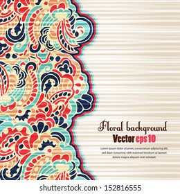 Vector floral background in retro-style.The illustration contains transparency and effects. EPS10