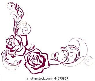 Vector floral background with roses