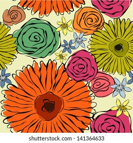 Vector floral background Seamless pattern