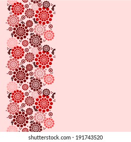 Vector floral background - seamless pattern in red