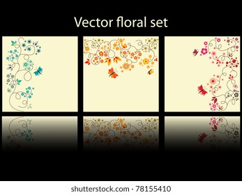 Vector floral background set