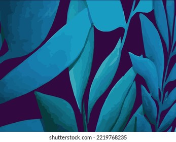 Vektorfloraler Hintergrund mit starker Farbe und minimalistischem Konzept