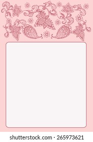 vector floral background in the style of Paisley with space for writing