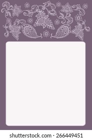 vector floral background in the style of Paisley with space for writing
