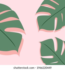 Vector floral background in a trendy minimalistic