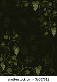Vector floral background with vine.