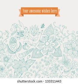 Vector floral background. Vintage retro background with floral ornament.You can design cards,notebook cover and so on. Ornament with place for your text. Valentine's day background,wedding invitation.
