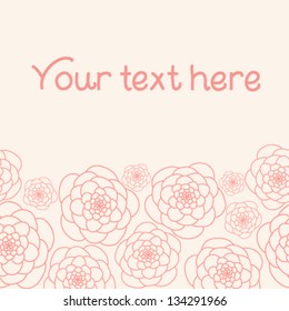 Vector floral background. Vintage retro background with floral ornament. Ornament with place for your text. Wedding invitation.