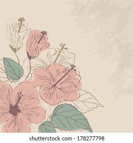 Vector floral background in vintage style