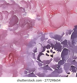 Vector floral background. Watercolor illustration for your design.