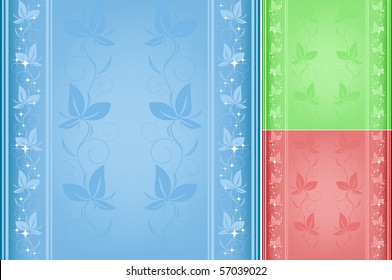 vector floral background for your design in three colors
