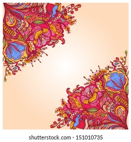 Vector floral background.Flowers in the background, a beautiful card, hand made.