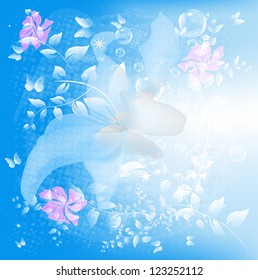 Vector floral background.Spring
