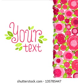 Vector floral banner. Floral card with place for your text