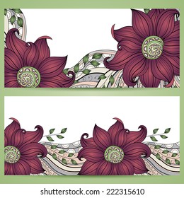 Vector Floral Banner. Place for text