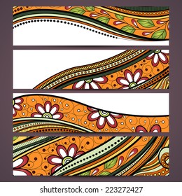 Vector Floral Banner. Place for text