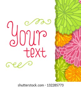 Vector floral banner with place for your text or logo. Template for invitation card