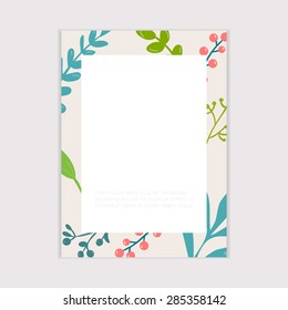 Vector floral banner with vintage flowers for card or wedding invitation