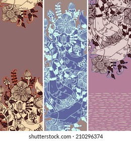 Vector floral banners