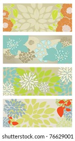 Vector floral banners set, eps10