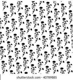 Vector floral black and white composition