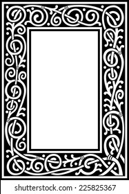 Vector Floral Black And White Fancy Frame