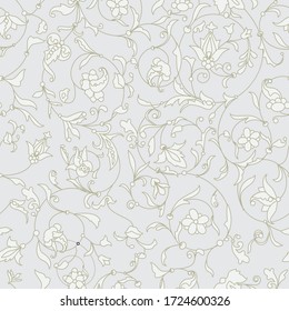 Vector de textura sin costuras de color blanco y negro floral. Patrón transparente EPS 10