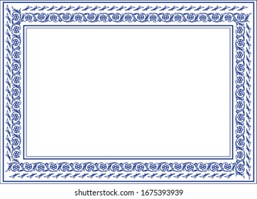 Blue White Ceramic Decorative Square Frame Stock Vector (Royalty Free ...