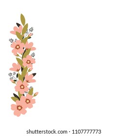Vector floral border. Floral element.  Floral decoration. 