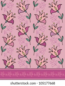 Vector floral border textile pattern