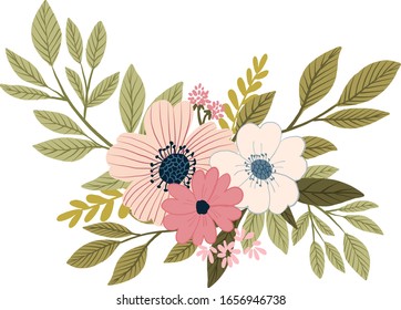 Vector floral botanical elements composition arrangement 