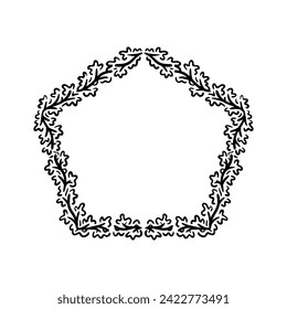 Vector floral botanical hand drawn frame black color