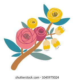 Vector floral Bouquet. Spring flowers illustration.